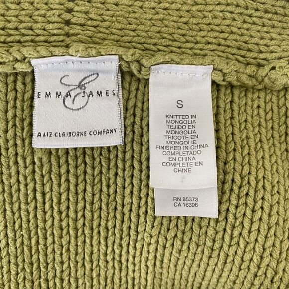 Fairy Grunge Green Cotton Knitted Cinched Front Tie Knitted Knit Cardigan S - Picture 7 of 8